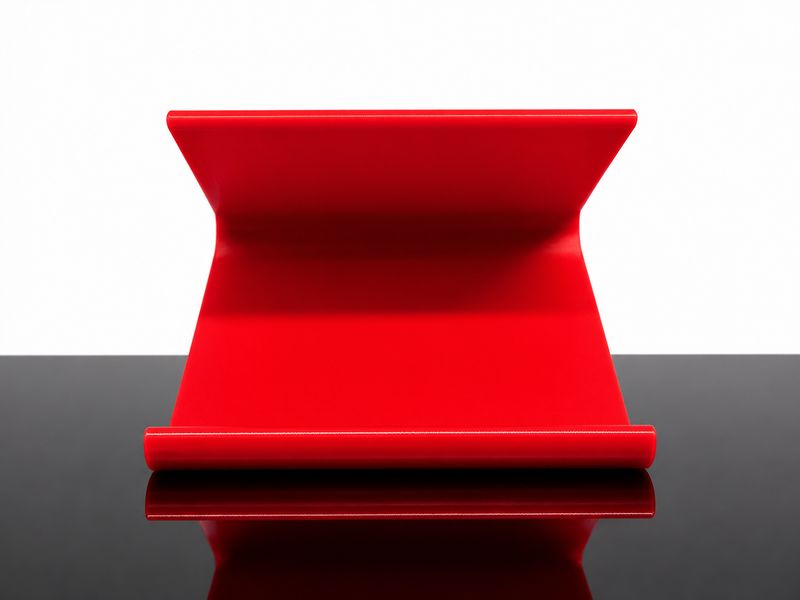 Red 3D printed desk phone stand